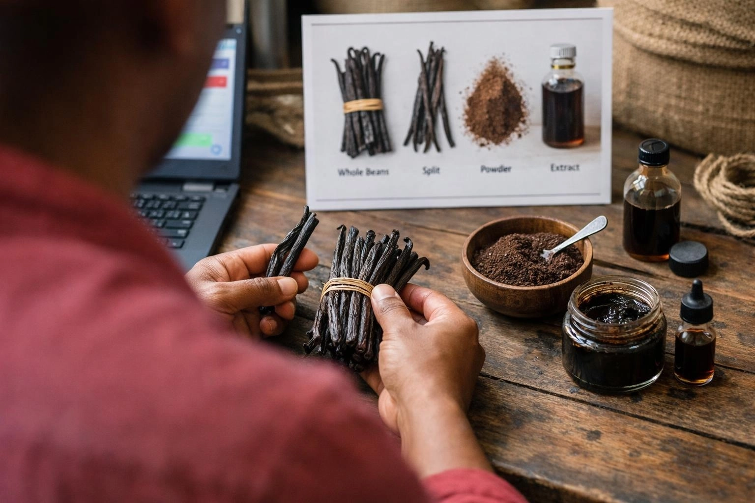 Vanilla Export Formats: Whole Beans, Splits, Powder, Paste & Extract