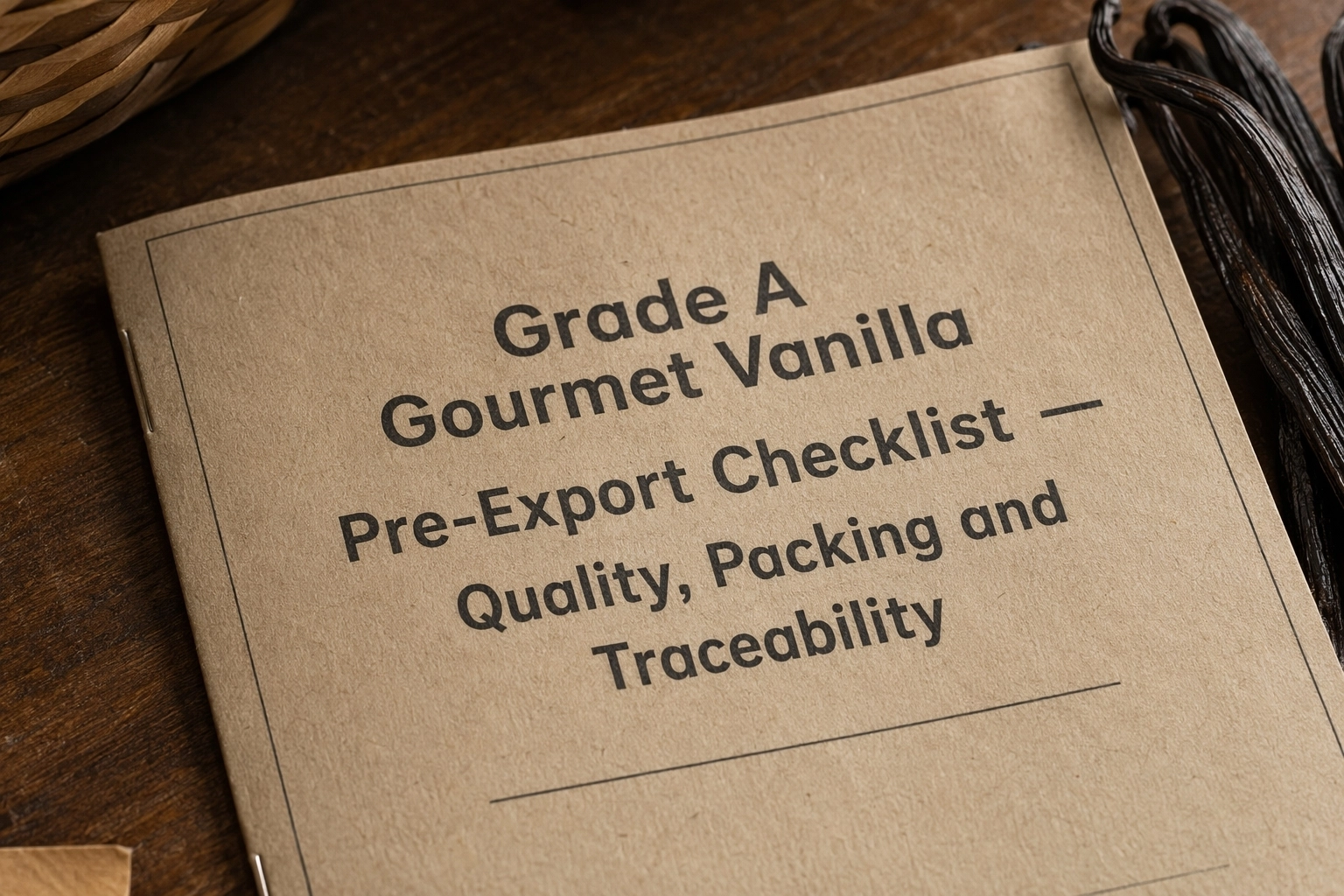 Grade A Gourmet Vanilla Pre‑Export Checklist—Quality, Packing and Traceability