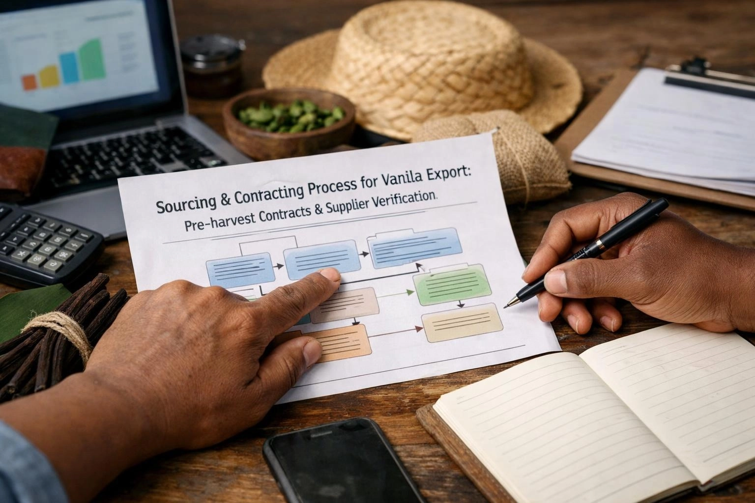 Sourcing & Contracting Process for Vanilla Export: Pre-harvest Contracts and Supplier Verification